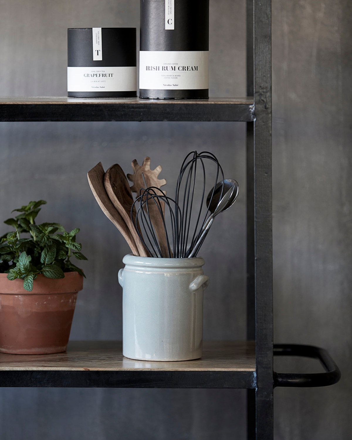 Blumentopf POTTERY S Hellgrau