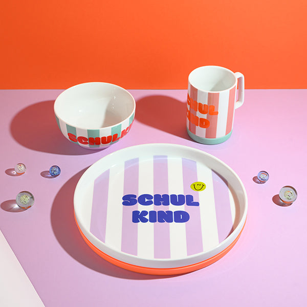 Porzellan-Set Schulkind Streifen