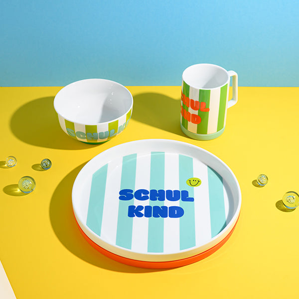 Porzellan-Set Schulkind Streifen