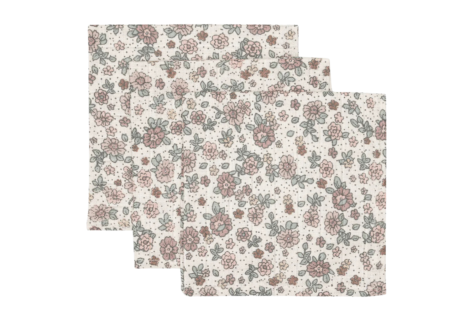 Spucktuch RETRO FLOWERS 3er-Pack