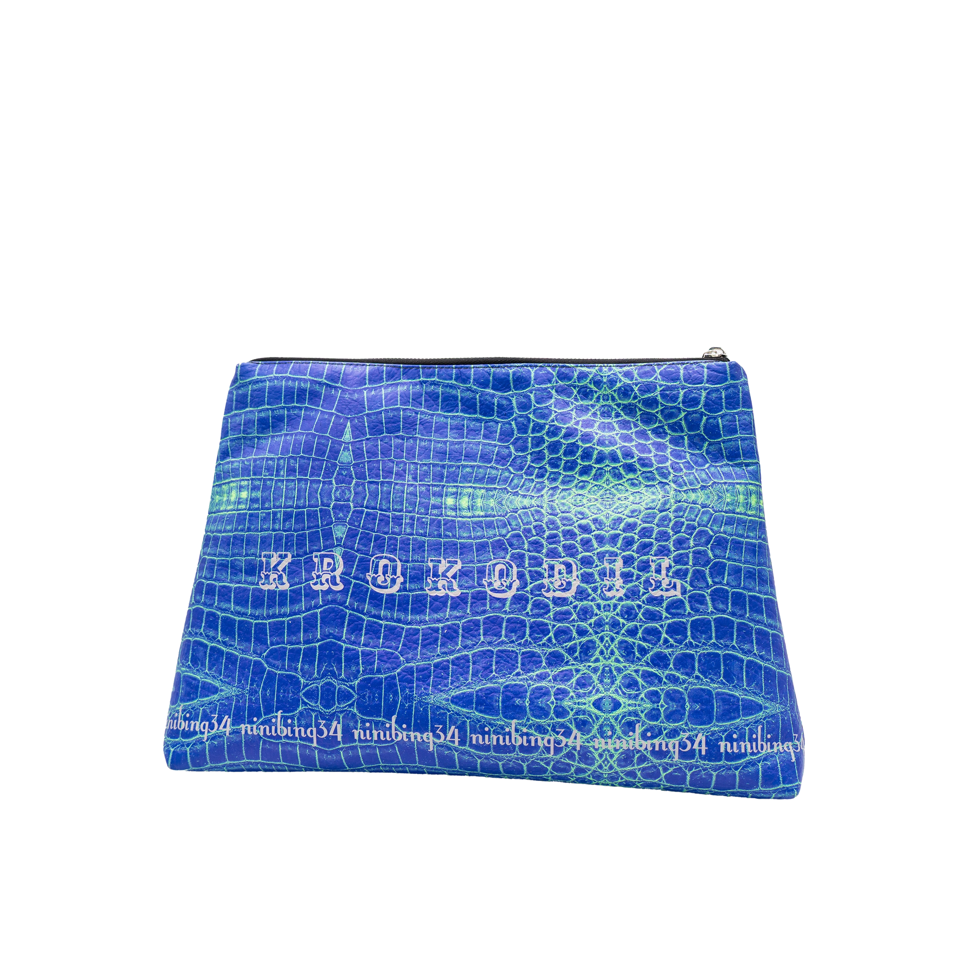 Große Nappaleder Clutch Krokodil