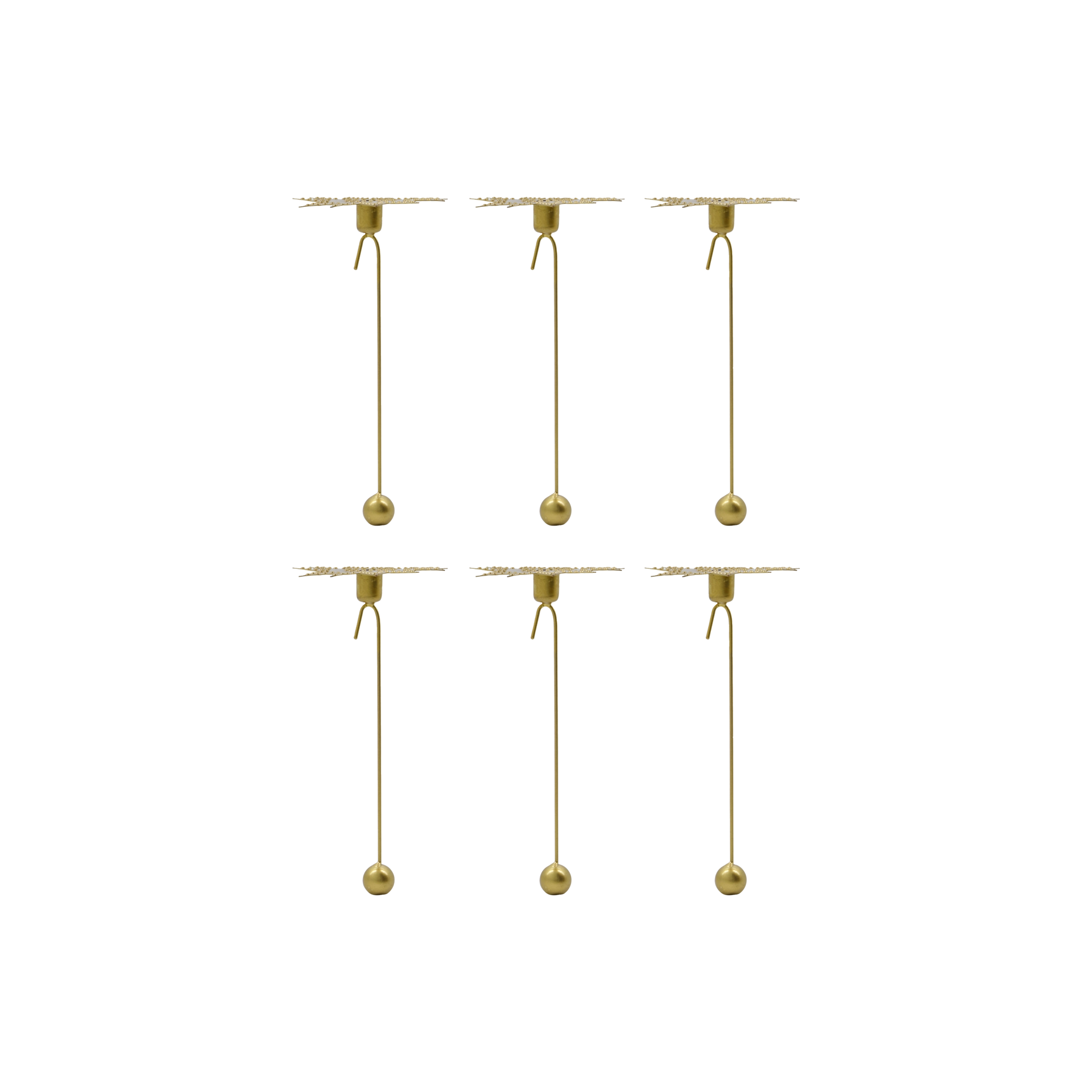 Kerzenständer für Christbaum LEAVES, Messing (6er Set)