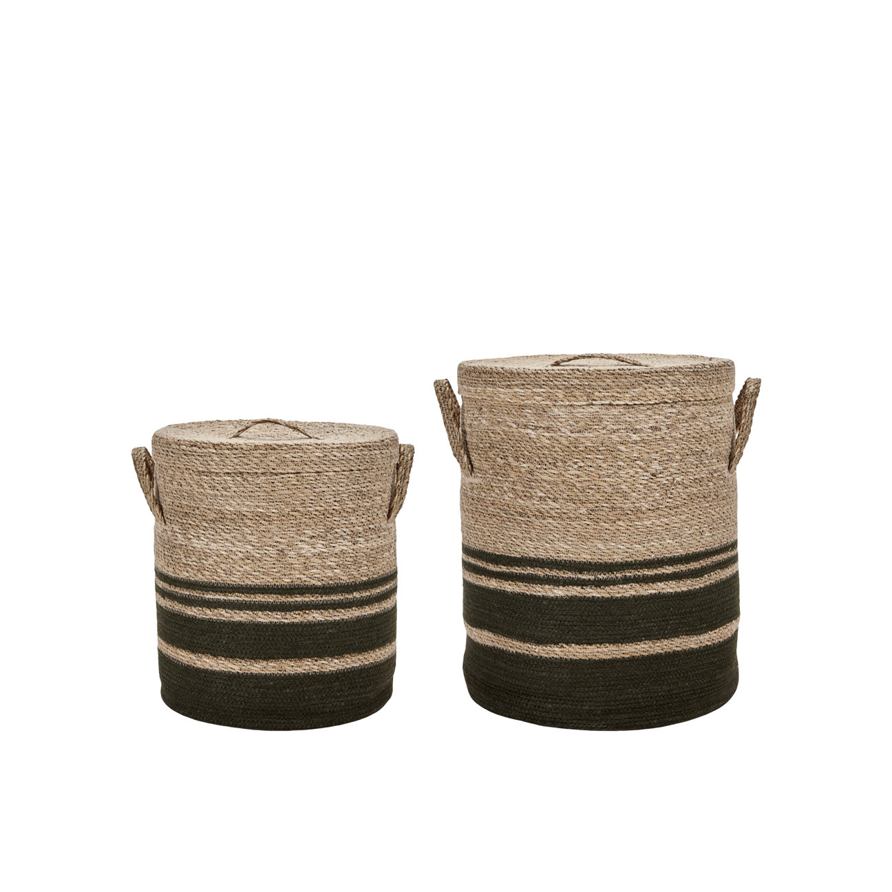 Korb mit Deckel Laundry 2er-Set, Army