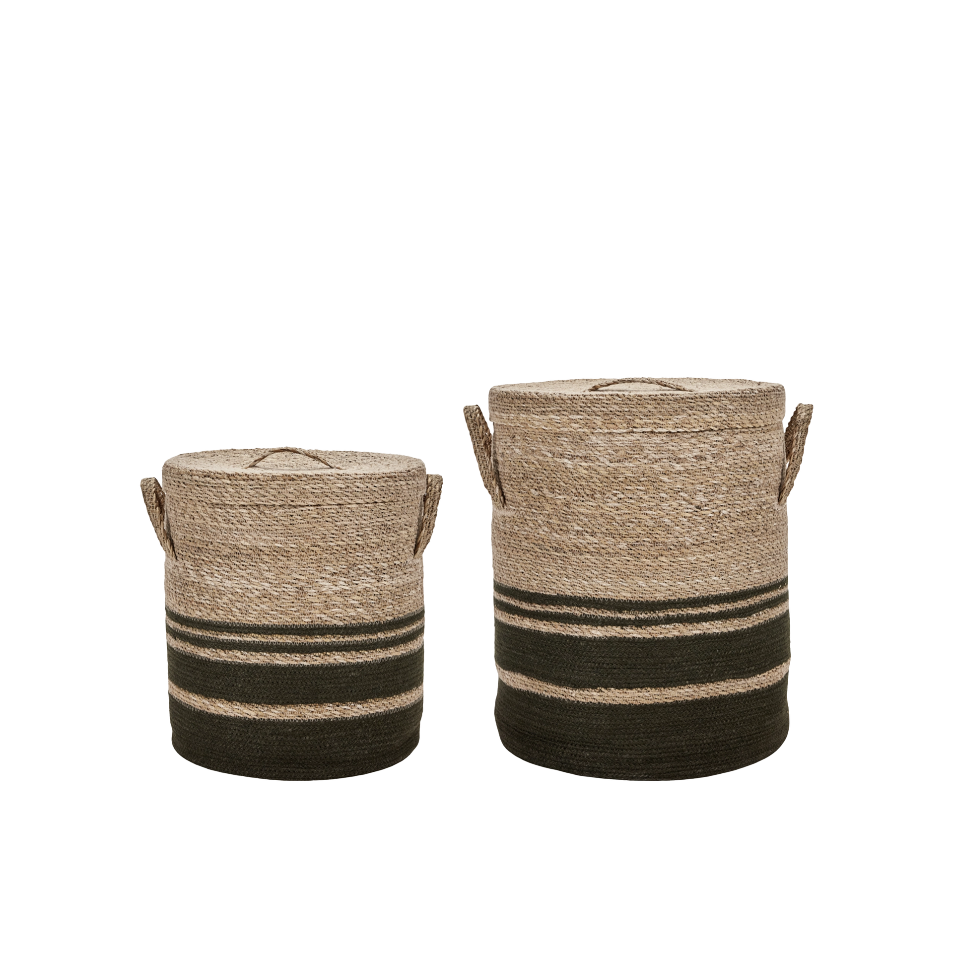 Korb mit Deckel Laundry 2er-Set, Army