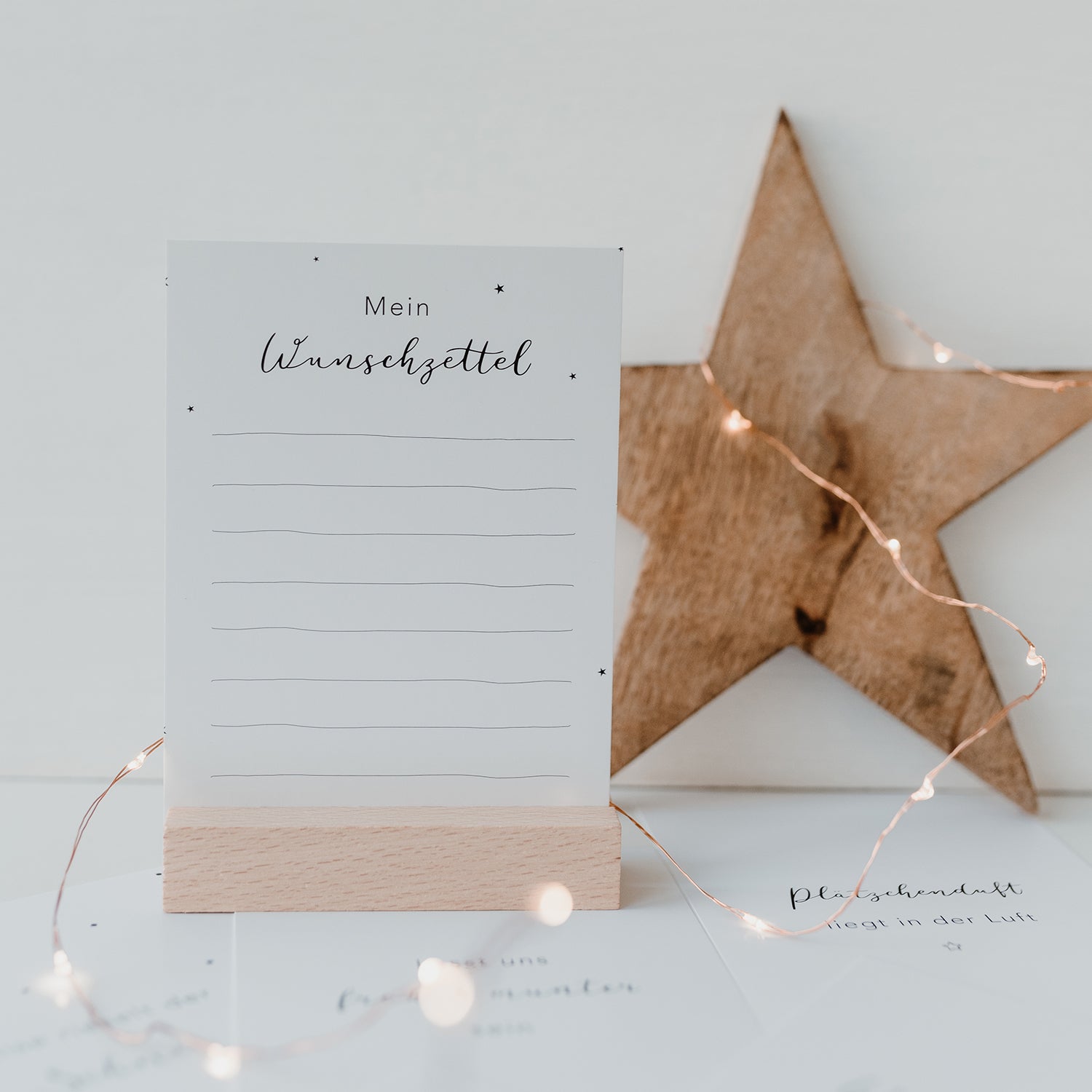 Weihnachtskarte WUNSCHZETTEL