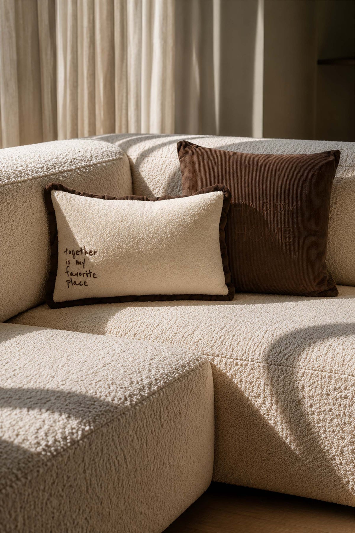 Cord-Kissen HAPPY HOME 45x45