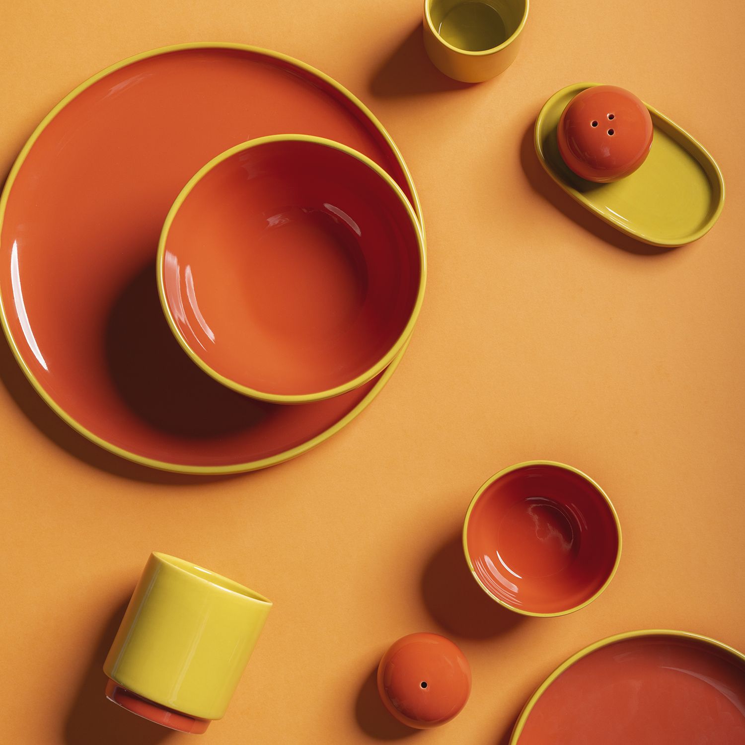 Teller orange/grün DUO