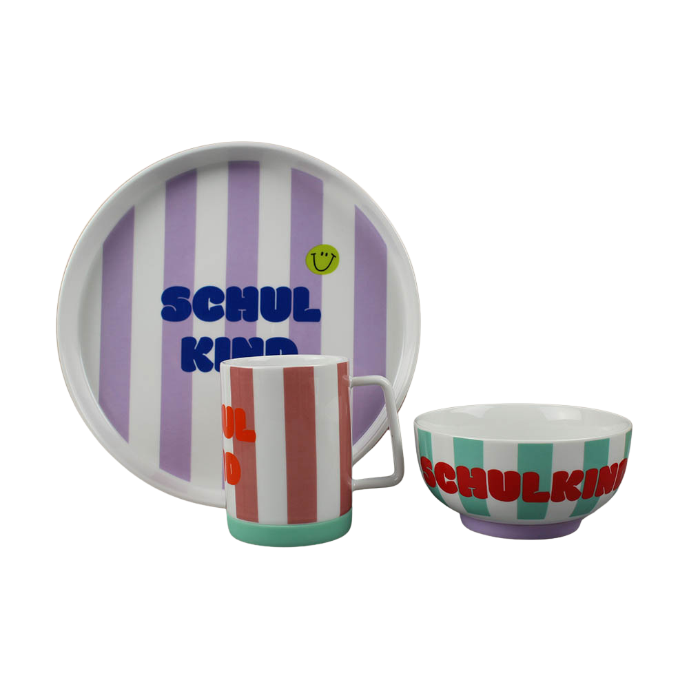 Porcelain set schoolchild stripes