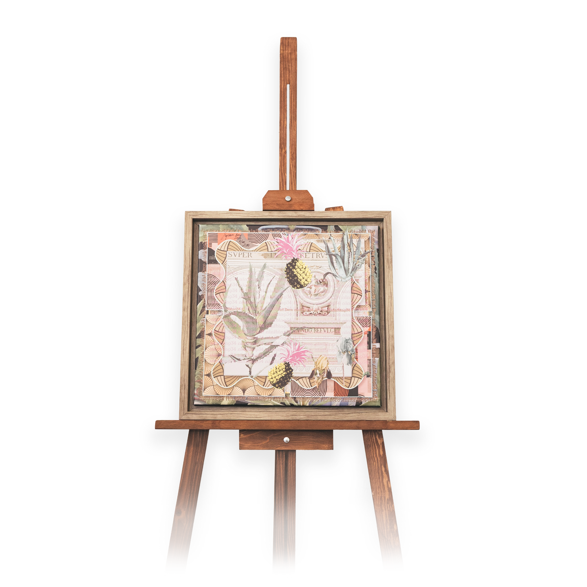 Kunstdruck, gerahmt Ananas Poetry Rom, dunkelgrün