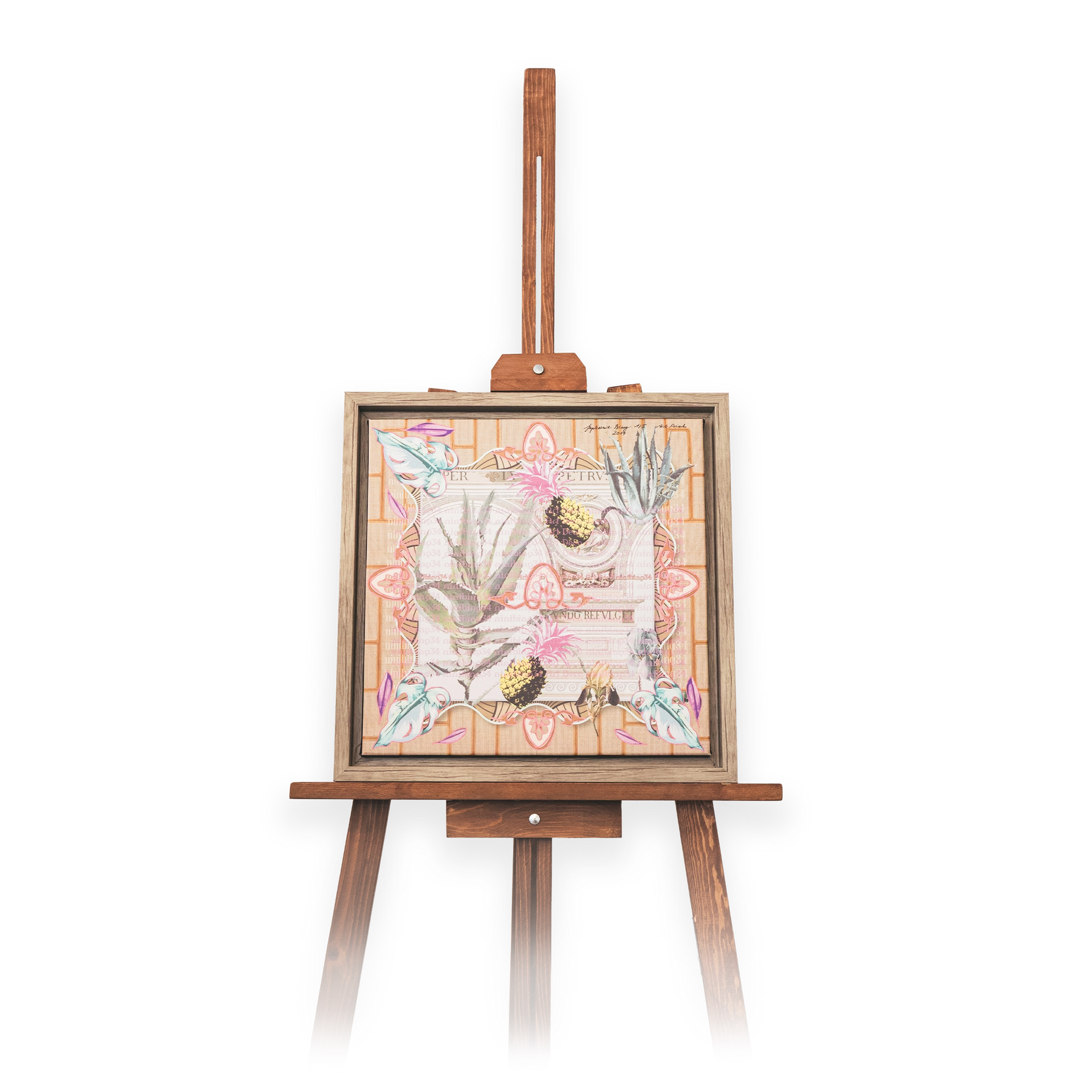 Kunstdruck, gerahmt Ananas Poetry Rom, orange braun