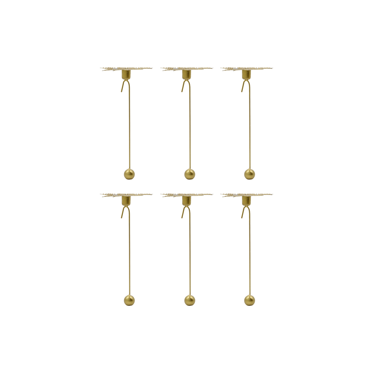 Kerzenständer für Christbaum LEAVES, Messing (6er Set)