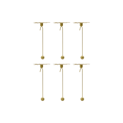 Kerzenständer für Christbaum LEAVES, Messing (6er Set)