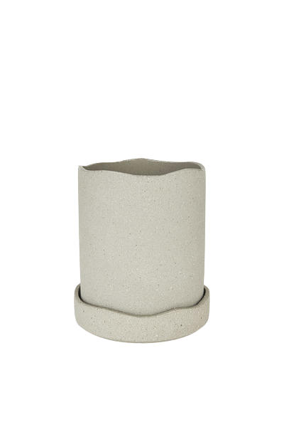 Unero Blumentopf mit Untertasse 13cm White