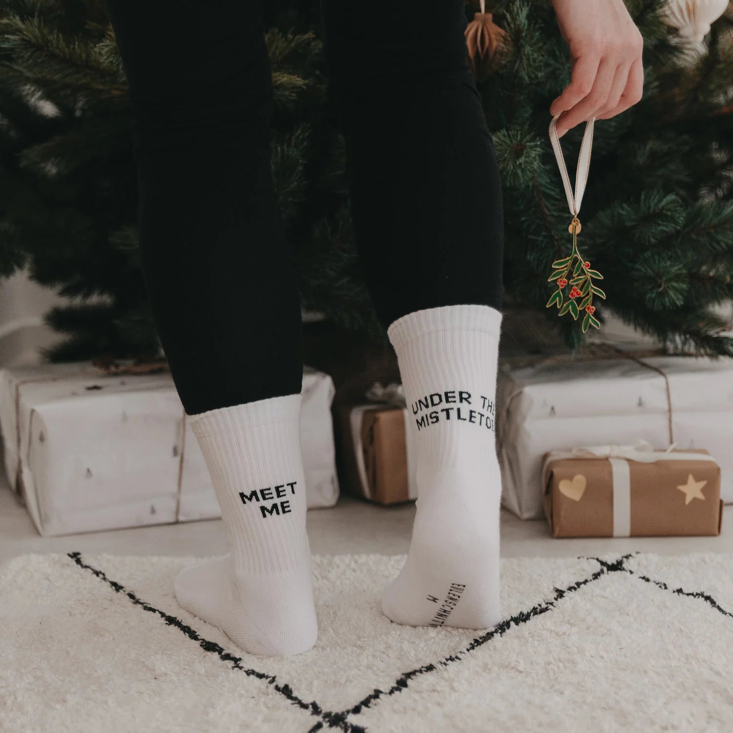Socken weiß MISTLETOE
